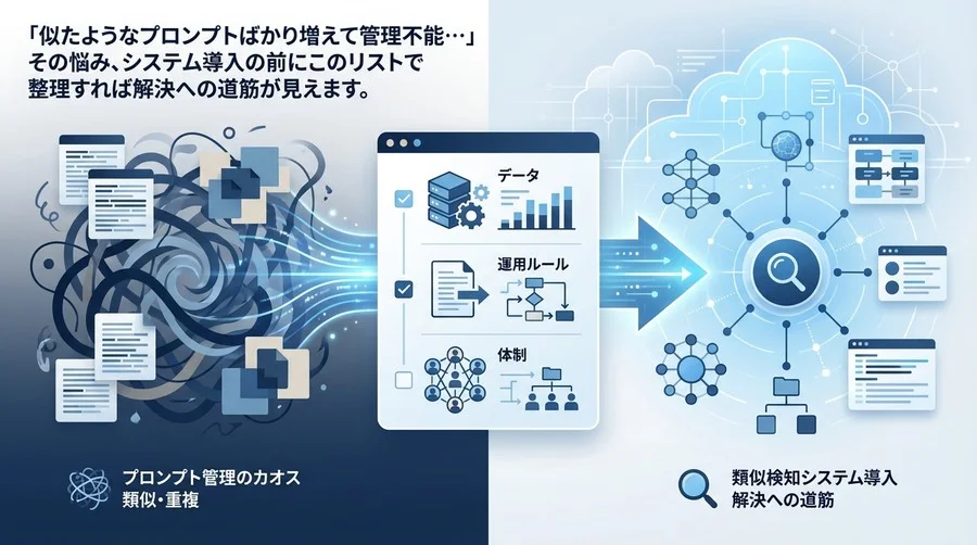 プロンプト管理のカオスを脱却！類似検知システム導入前にすべき準備リスト