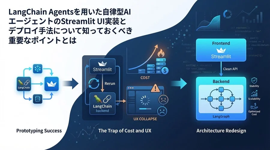 LangChain×Streamlitのデプロイで陥る「コストとUXの罠」：自律型エージェントの実運用アーキテクチャ再設計論