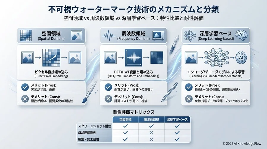 不可視ウォーターマーク技術のメカニズムと分類 - Section Image