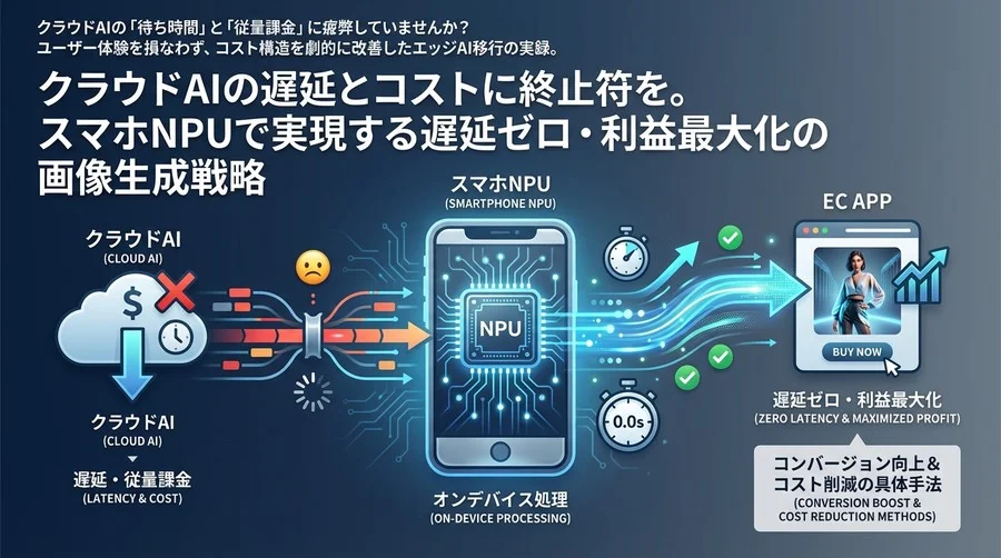 クラウドAIの遅延とコストに終止符を。スマホNPUで実現する遅延ゼロ・利益最大化の画像生成戦略