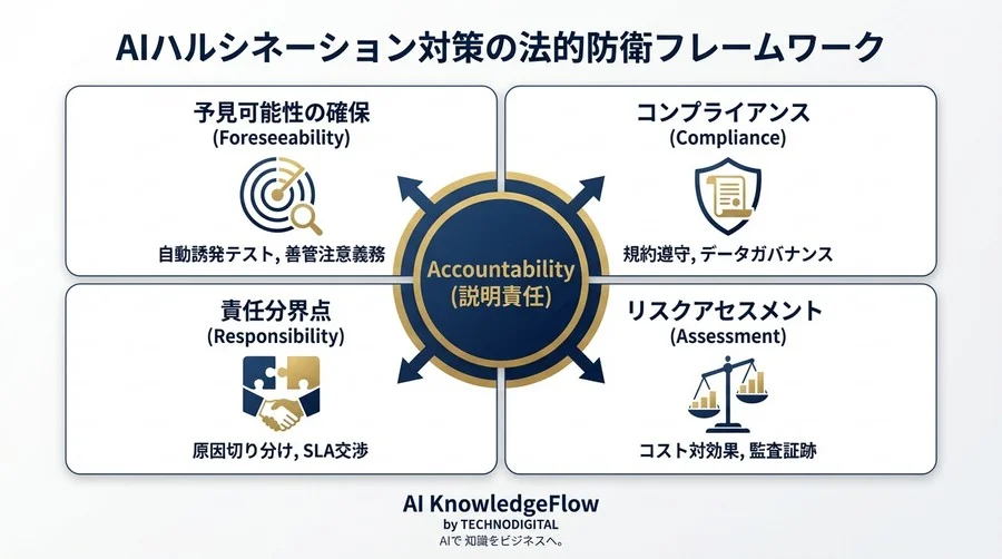 AIハルシネーションを「あえて誘発」する法的意義とは？説明責任を果たす自動評価パイプライン構築戦略 - Conclusion Image