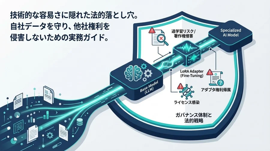 LoRA微調整の法的落とし穴：「過学習」による著作権侵害リスクとアダプタ権利帰属の実務戦略