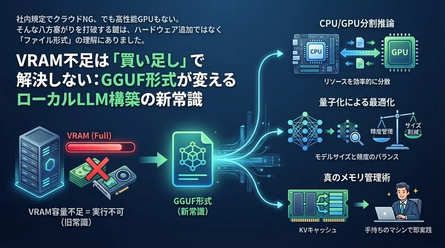 VRAM不足は「買い足し」で解決しない：GGUF形式が変えるローカルLLM構築の新常識