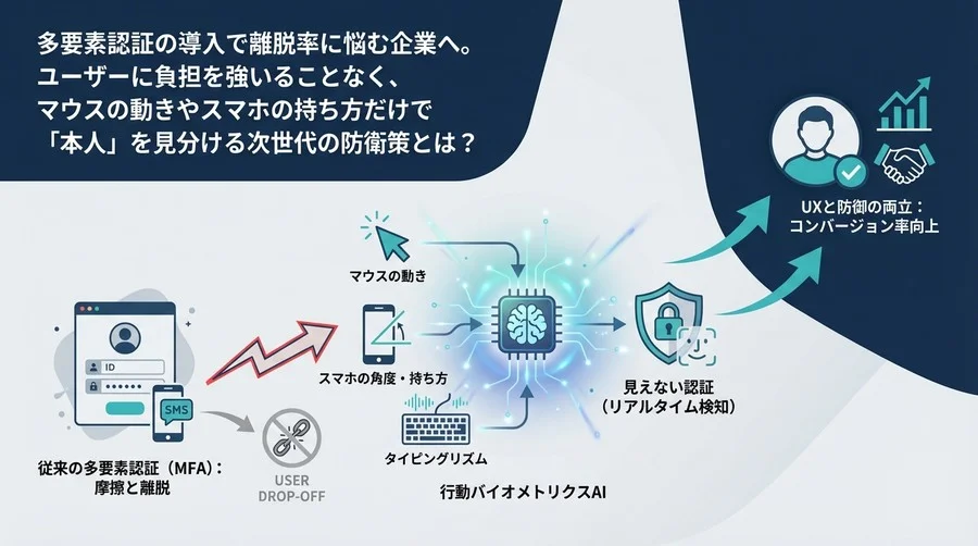 多要素認証で離脱させない。行動バイオメトリクスAIによる「見えない認証」がUXと防御を両立する理由