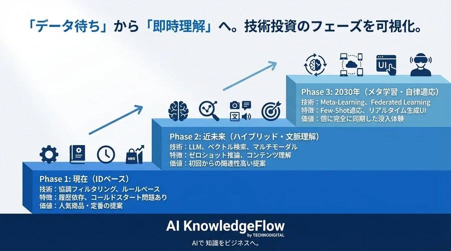 「データ待ち」は機会損失。生成AIとメタ学習が描く、コールドスタート問題解決への技術ロードマップ - Conclusion Image