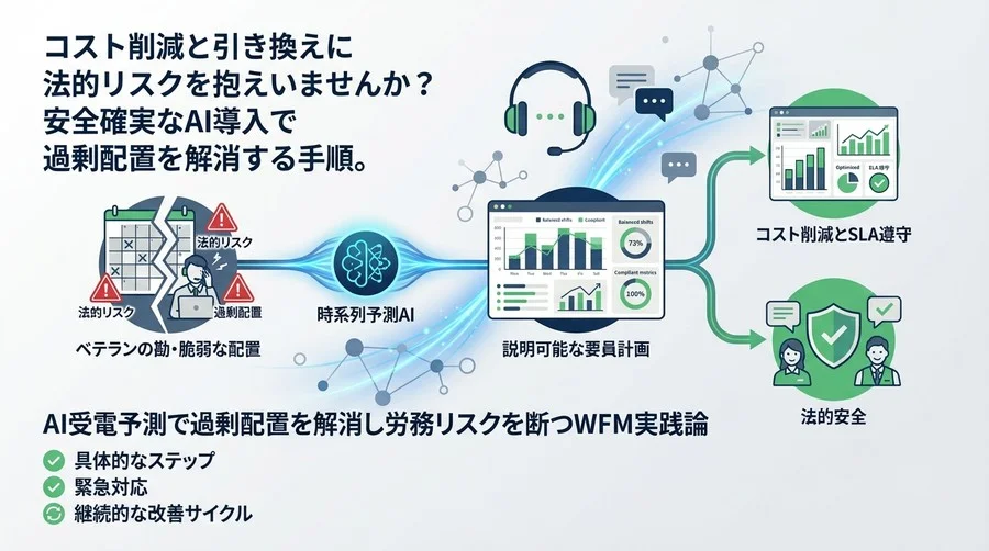 コスト削減と法的安全を両立。AI受電予測で過剰配置を解消し労務リスクを断つWFM実践論