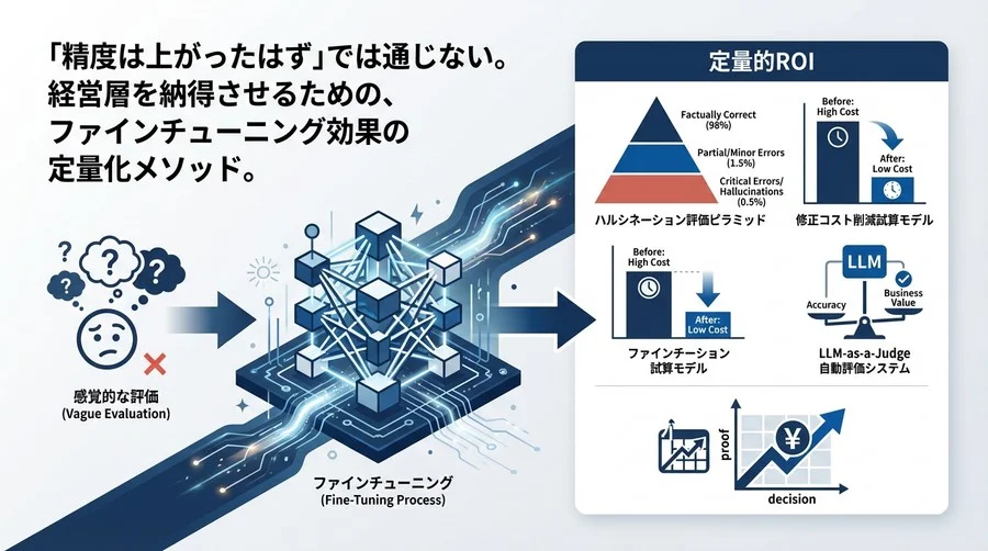 「精度向上」では予算は降りない：ファインチューニング効果の定量的ROI測定法