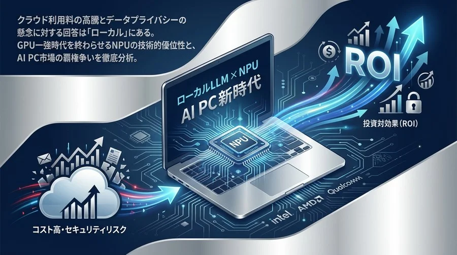 脱クラウドの最適解：ローカルLLM×NPUが切り拓く「AI PC」新時代の技術戦略とROI