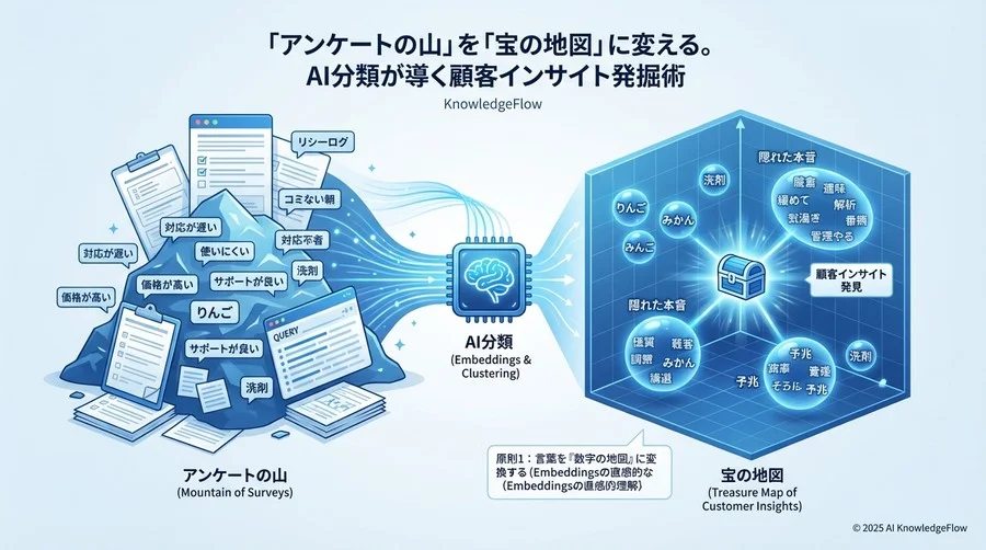 原則1：言葉を「数字の地図」に変換する（Embeddingsの直感的理解） - Section Image