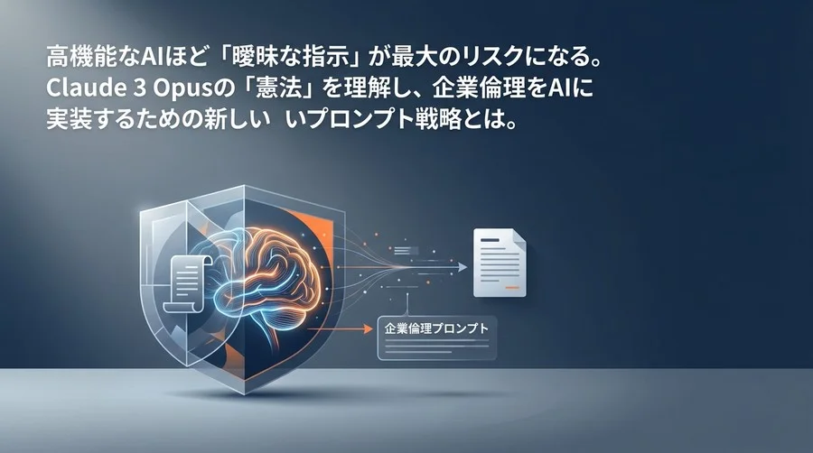 「高性能だから安全」は誤解です。Claudeモデルに企業の倫理観を実装するプロンプト設計術