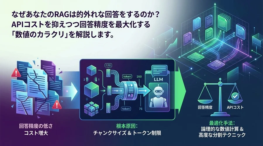 RAGの回答精度が低いのはなぜ？APIコストを抑え「的外れ」を防ぐチャンクサイズ最適化の数理