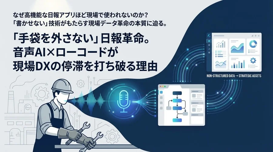 「手袋を外さない」日報革命。音声AI×ローコードが現場DXの停滞を打ち破る理由