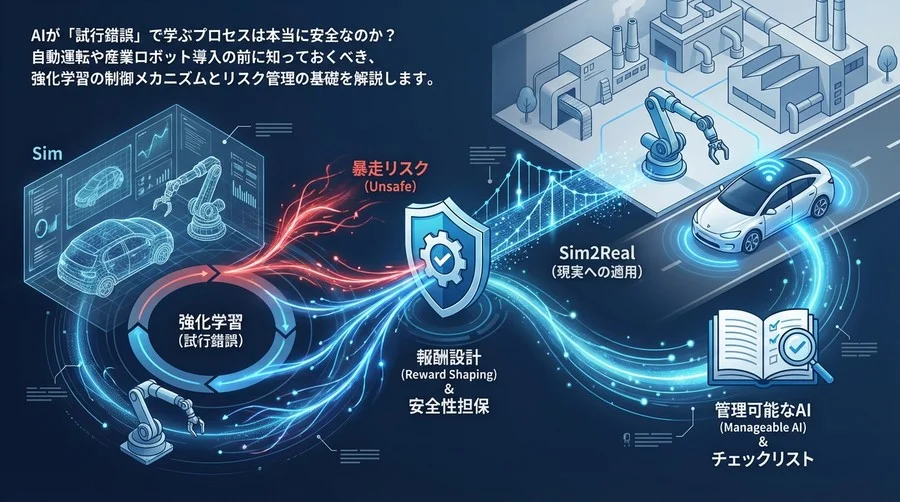 自動運転・ロボット制御における「強化学習」の安全性論理：暴走を防ぐ報酬設計とSim2Realの現実解