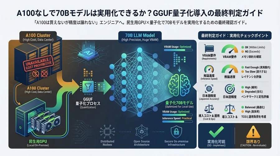 A100なしで70Bモデルは実用化できるか？GGUF量子化導入の最終判定ガイド