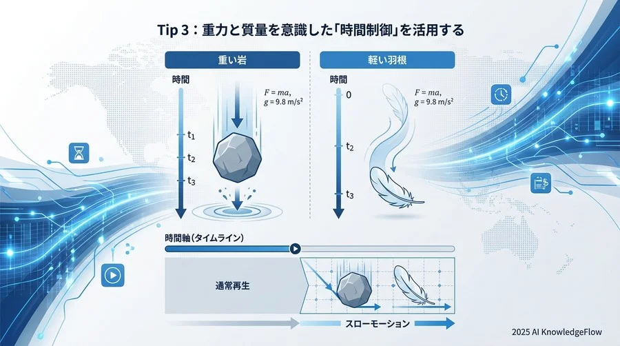 Tip 3：重力と質量を意識した「時間制御」を活用する - Section Image