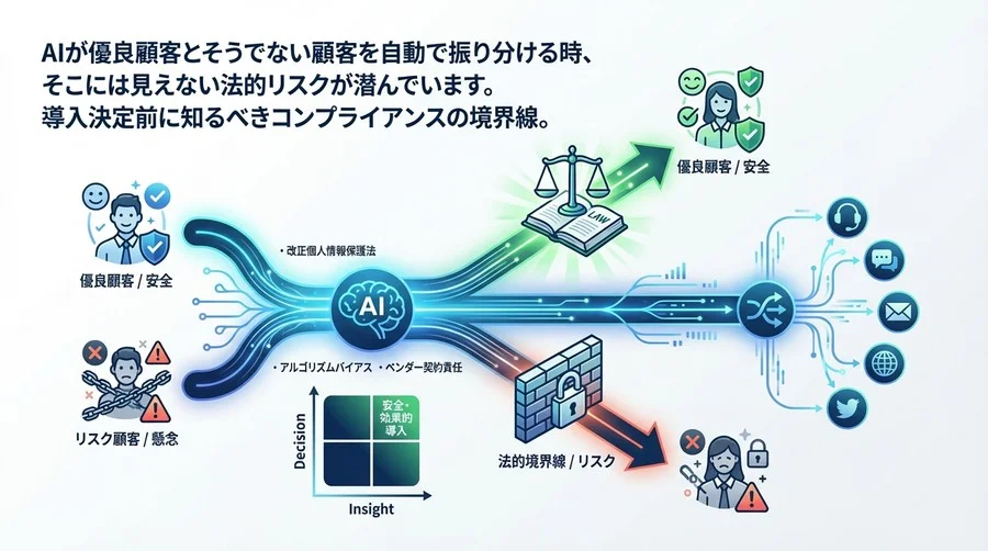 AI顧客選別の法的境界線：オムニチャネルルーティング導入前に知るべきコンプライアンスと経営リスク