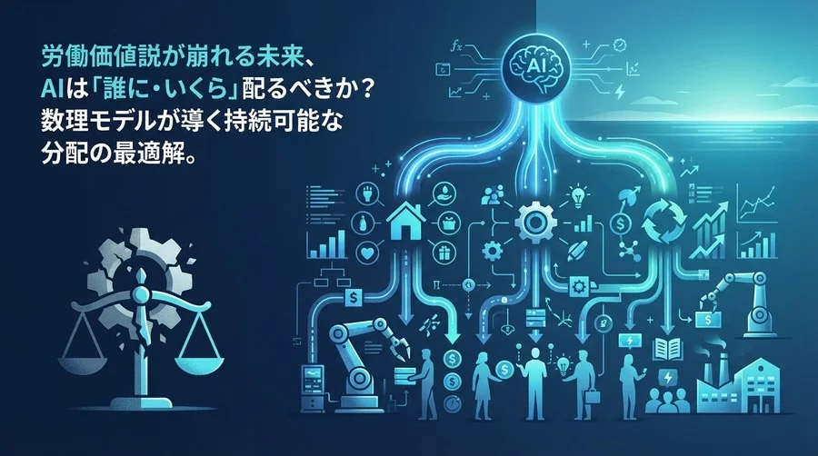 労働価値説が崩れる未来、AIは「誰に・いくら」配るべきか？数理モデルが導く持続可能な分配の最適解