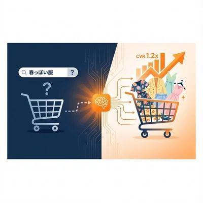 「赤い服」は探せても「春っぽい服」が見つからないECの限界。LLM検索導入でCVR1.2倍を実現した現場の全記録