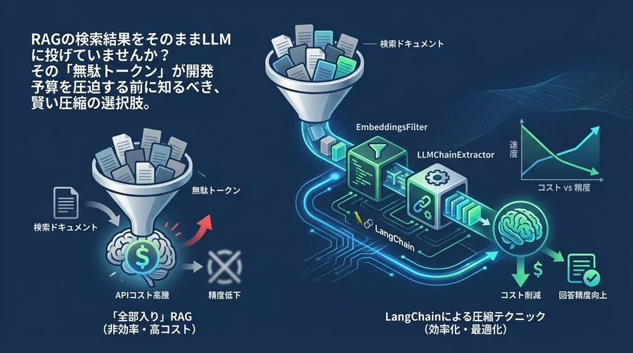 RAGの「全部入り」プロンプトは予算の無駄遣い？LangChainによる圧縮テクニックとコスト対効果の冷徹な比較