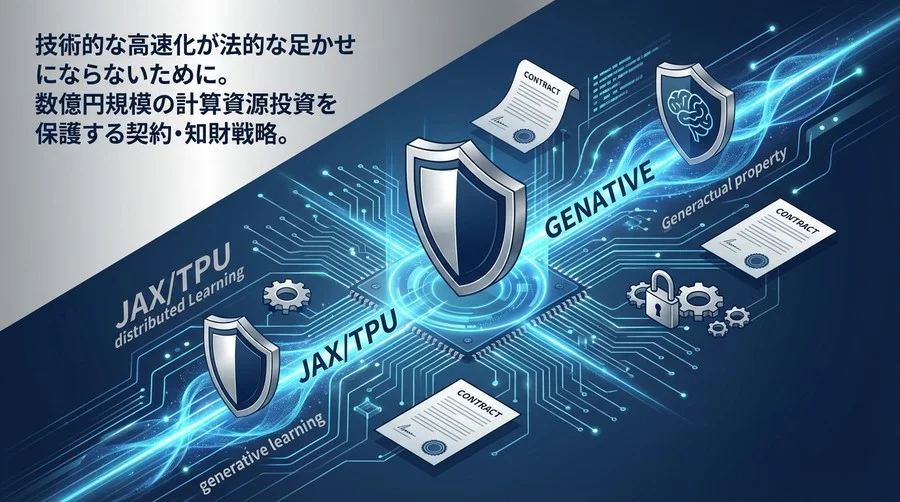 JAX/TPU分散学習の法的防衛戦術：数億円の計算投資を守る契約・知財・OSS戦略
