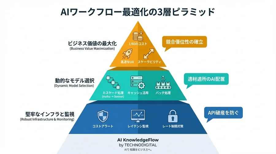 Claude 3 HaikuによるAIコスト90%削減の実装：大量処理時代の経済性とSLA保証戦略 - Conclusion Image