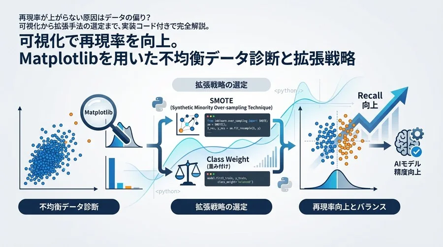 可視化で再現率を向上。Matplotlibを用いた不均衡データ診断と拡張戦略