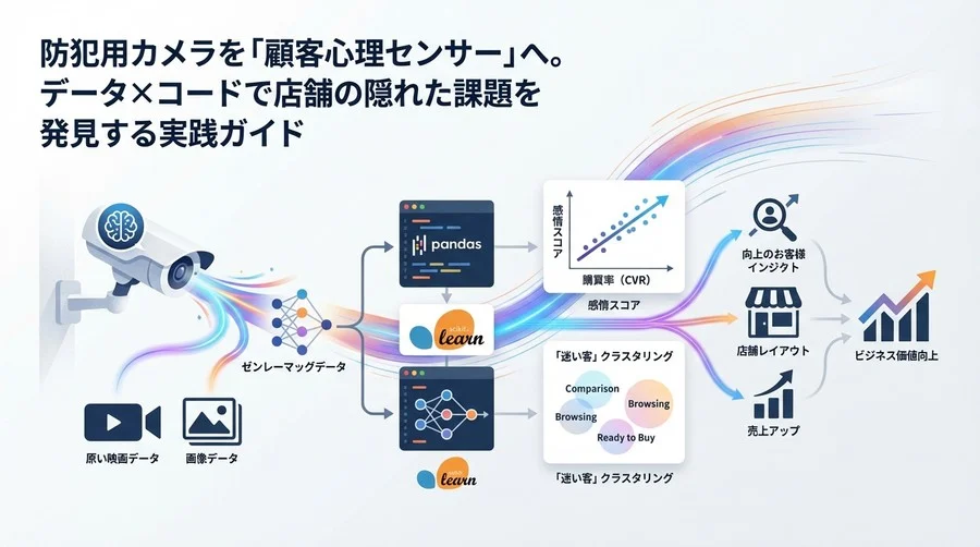 防犯カメラを「顧客心理センサー」へ：Pythonで実践する店舗AI感情分析と購買行動の相関解明