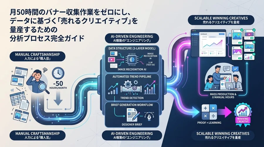競合広告分析のAI自動化：月50時間を削減し「勝てるクリエイティブ」を量産する技術的アプローチ