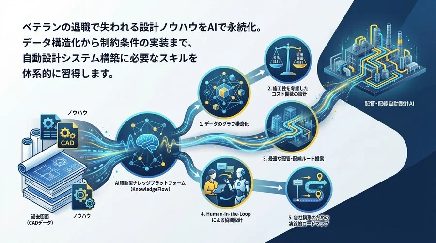 過去図面を教師データに。配管・配線自動設計AIを自社構築する5つの技術ステップ