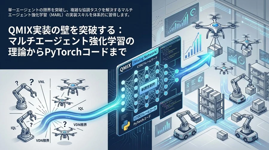 QMIX実装の壁を突破する：マルチエージェント強化学習の理論からPyTorchコードまで