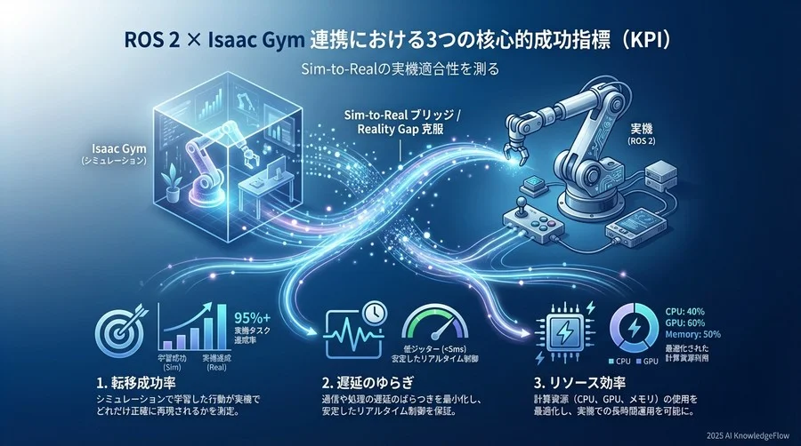 ROS 2 × Isaac Gym 連携における3つの核心的成功指標（KPI） - Section Image