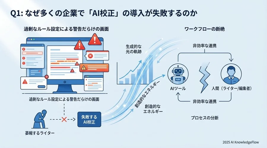 Q1: なぜ多くの企業で「AI校正」の導入が失敗するのか - Section Image