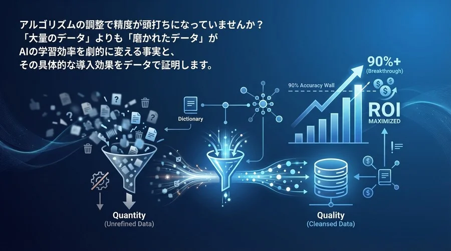 精度90%の壁を突破するAIデータクレンジング：量より質で教師あり学習のROIを最大化する