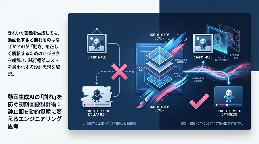 動画生成AIの「崩れ」を防ぐ初期画像設計術：静止画を動的資産に変えるエンジニアリング思考