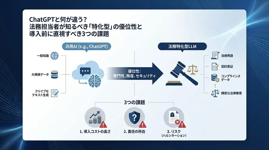 ChatGPTと何が違う？法務特化型LLMの優位性と導入前に直視すべき3つの課題