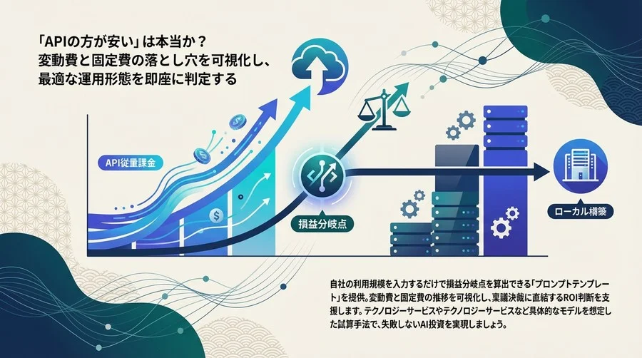 国産LLMのコスト分岐点｜API従量課金vsローカル構築の損益シミュレーション