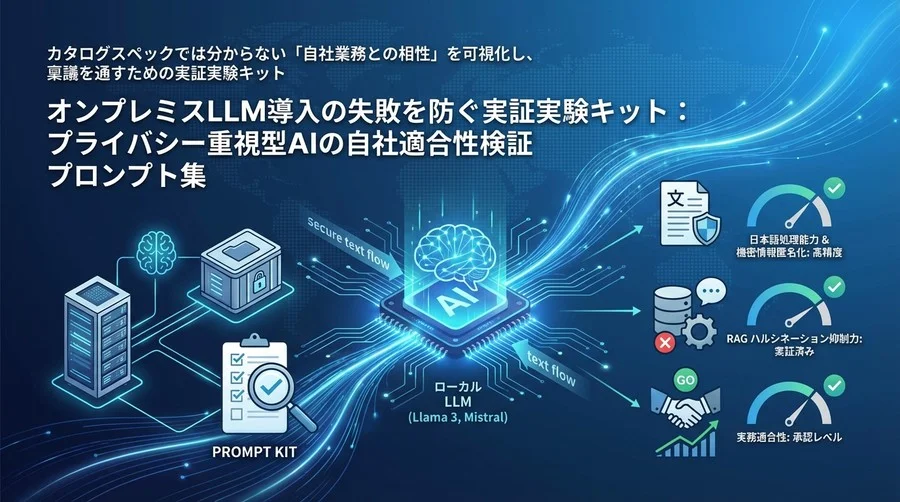 オンプレミスLLM導入の失敗を防ぐ実証実験キット：プライバシー重視型AIの自社適合性検証プロンプト集