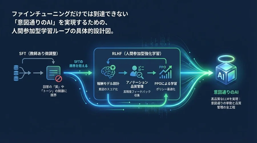 SFTの限界を超える：RLHF導入で実現する「意図通りのAI」構築と品質管理の全工程