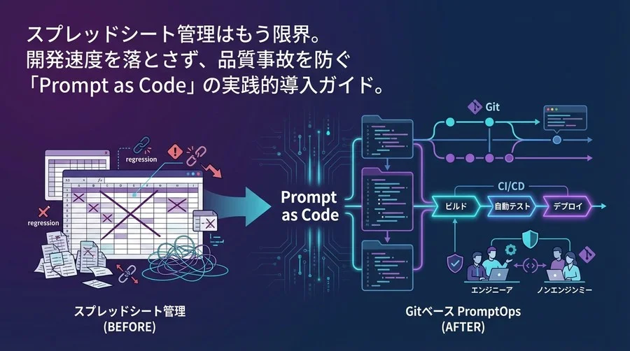脱・スプレッドシート管理。チーム開発の事故を防ぐ「Prompt as Code」導入ガイド【PromptOps実践】