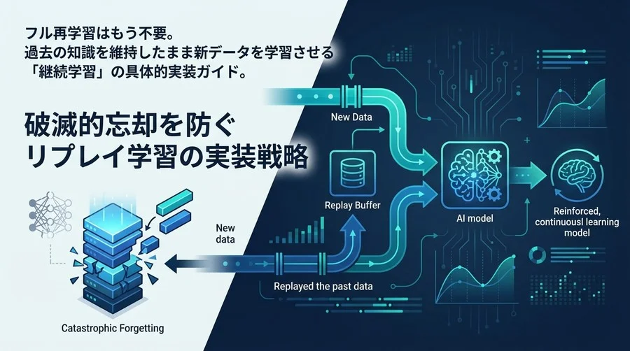 破滅的忘却を防ぐリプレイ学習の実装戦略