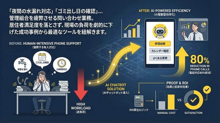 マンション管理の「電話対応」をAIで8割削減する：高齢者も使えるチャットボット選定と理事会説得の全技術