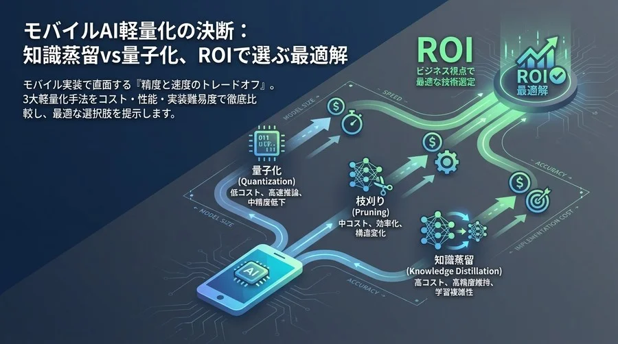 モバイルAI軽量化の決断：知識蒸留vs量子化、ROIで選ぶ最適解