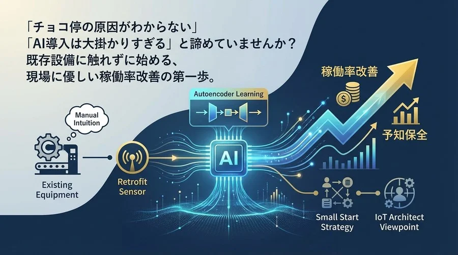 チョコ停を予知し稼働率を救う：既存設備×後付けセンサーで始めるAI異常検知の現実解