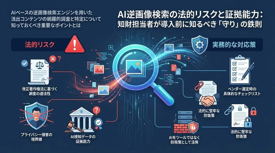 AI逆画像検索の法的リスクと証拠能力：知財担当者が導入前に知るべき「守り」の鉄則