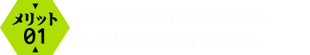 メリット01 会社の雰囲気や働いている人がとても良く分かります。
